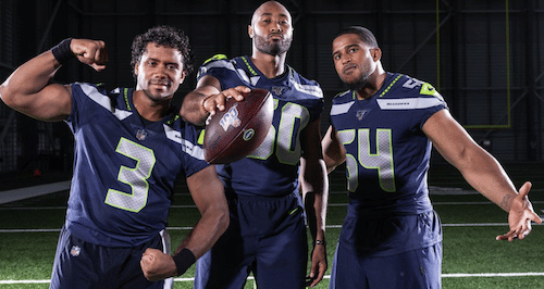 Russell Wilson, KJ Wright, and Bobby Wagner